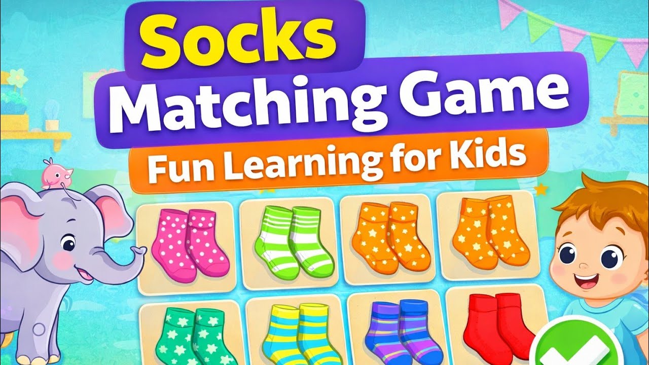 Kids Socks Matching Game 🧦 | Easy Game for 2,3,4 Year Kids | Fun Learning