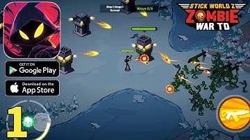 Stick World Z: Zombie War TD Gameplay Walkthrough Part 1 (ios, Android)