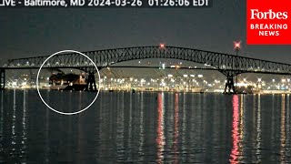 New Video Shows Moment When Cargo Ship Hits Baltimore's Francis Scott Key Bridge And It Collapses
