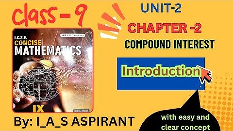 Selina Class 9 Compound Interest | Chapter 2 Basics ❕ ICSE MATHEMATICS SOLUTION
