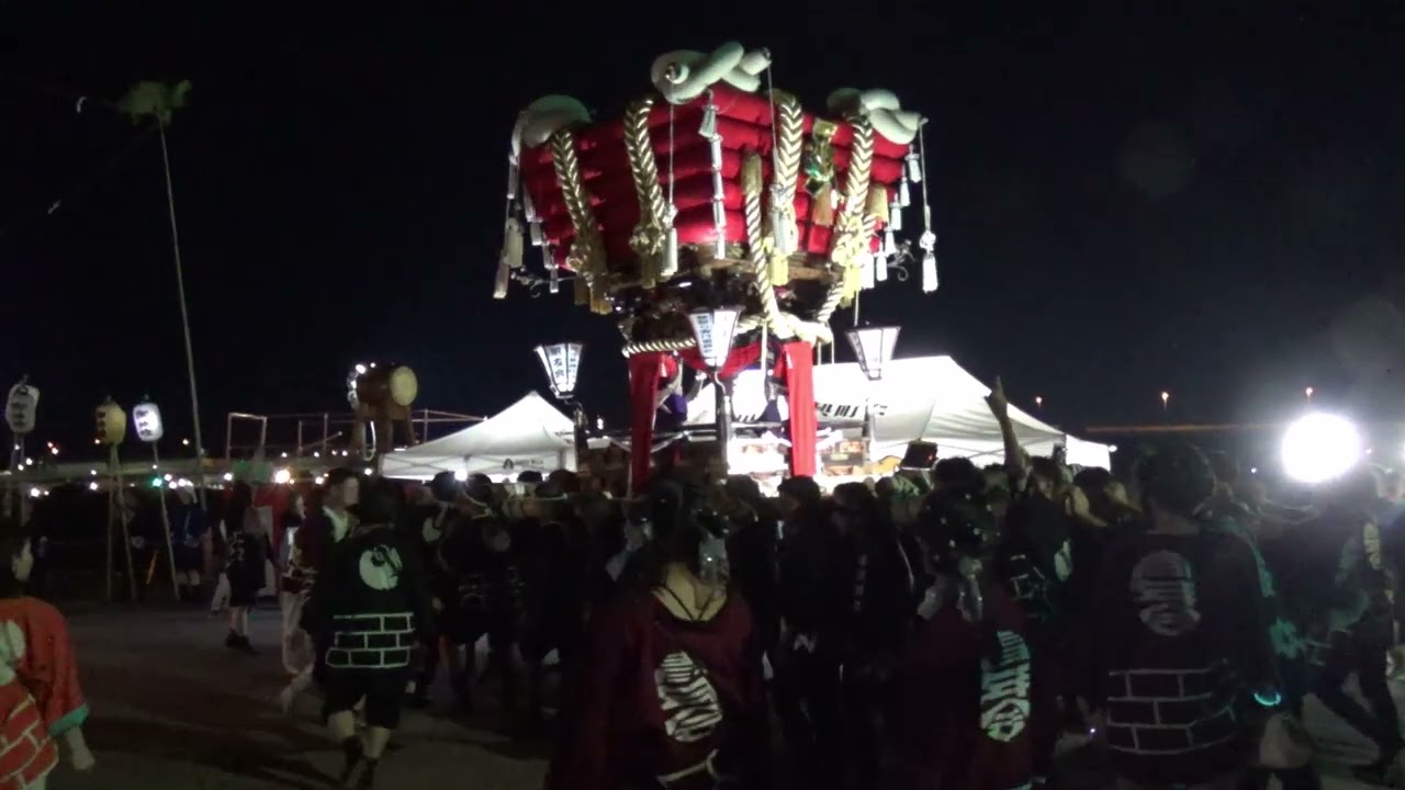 布団太鼓と神輿の巡行 川辺八幡神社秋祭り宵宮 大阪市平野区