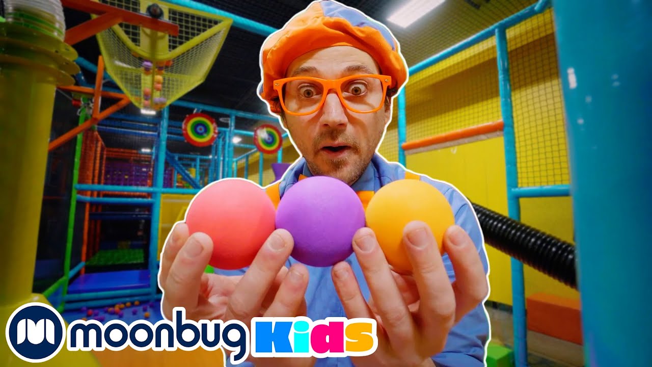 BLIPPI Visits the Funtastic Playtorium - Learn Shapes and Colours | Moonbug Play and Learn