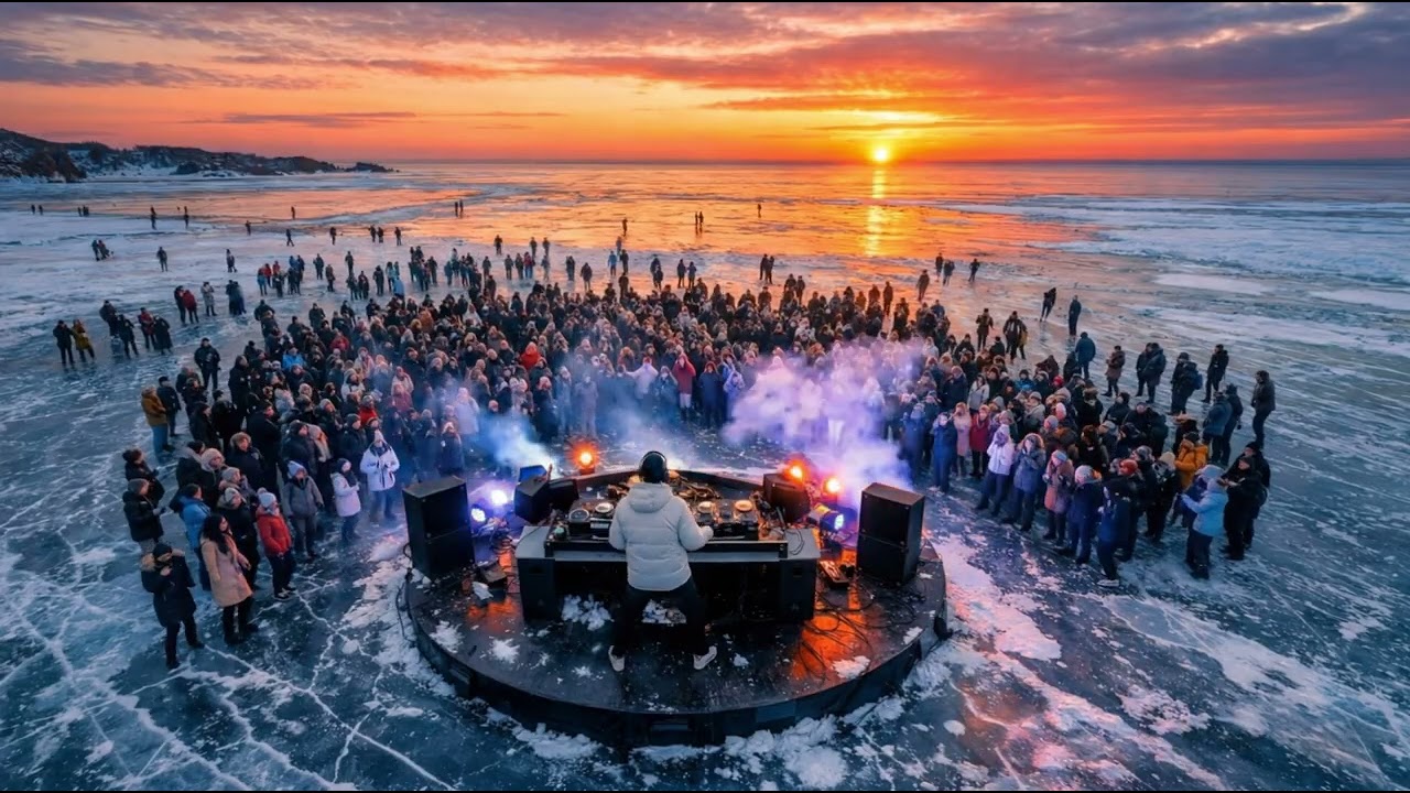 Ice Disco on Kyiv Sea ❄️🔥 DJ Set on Frozen Water | People Dancing on Ice