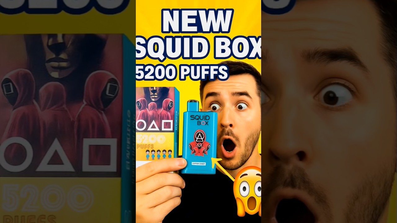 😱Randm Squid Box 5200 puffs Vape Unboxing Show 🔥                                   Squid Game vape 😱