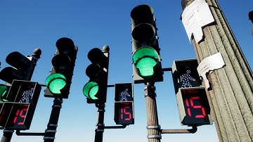 Unreal Engine Animated Traffic Lights / Stop Lights