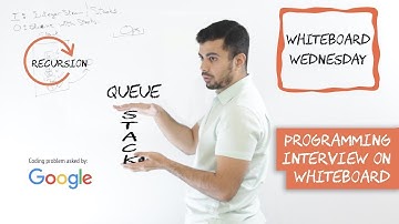 Google Interview Question: How to Code a Queue Using a Stack. Whiteboard Wednesday by Irfan Baqui