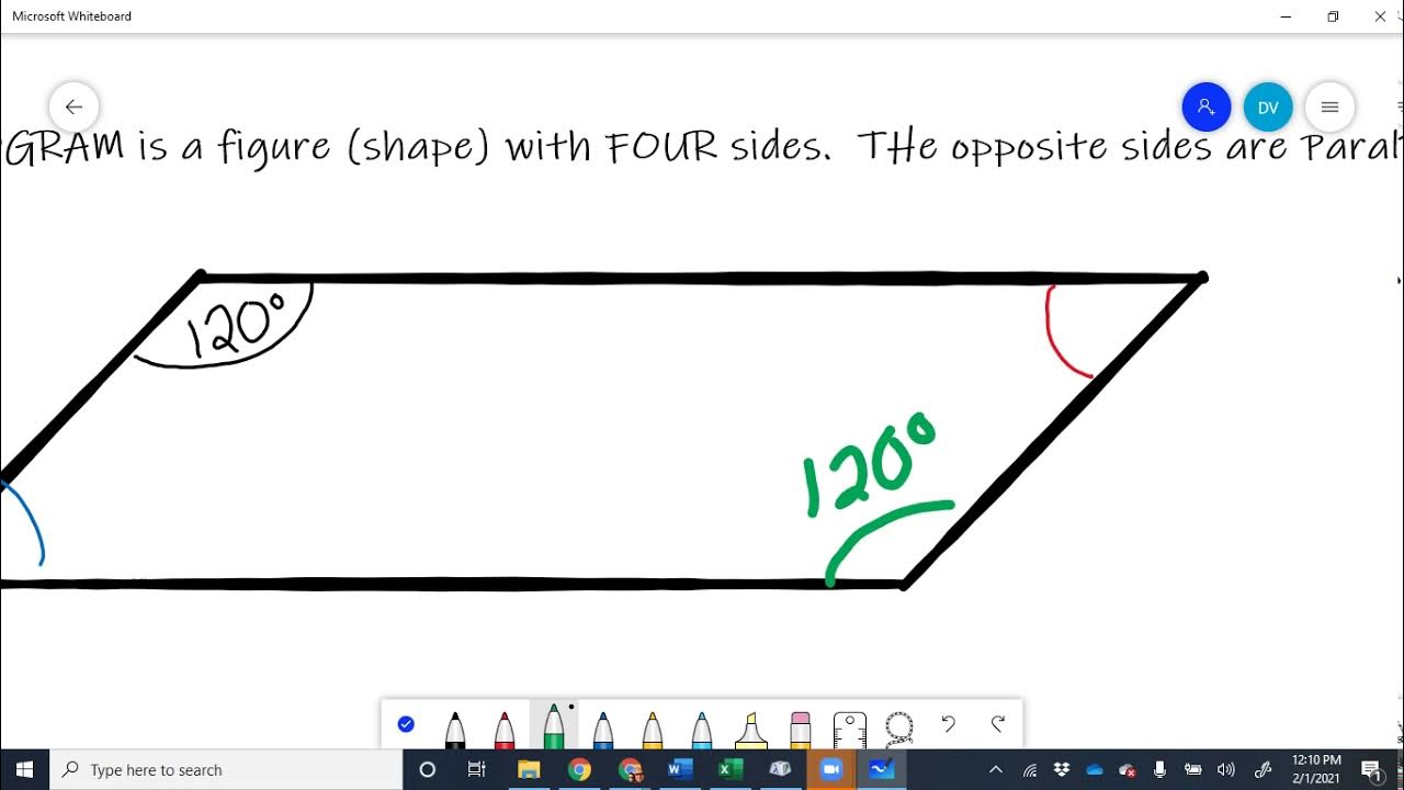 Parallelogram angle sum example 2 youtube