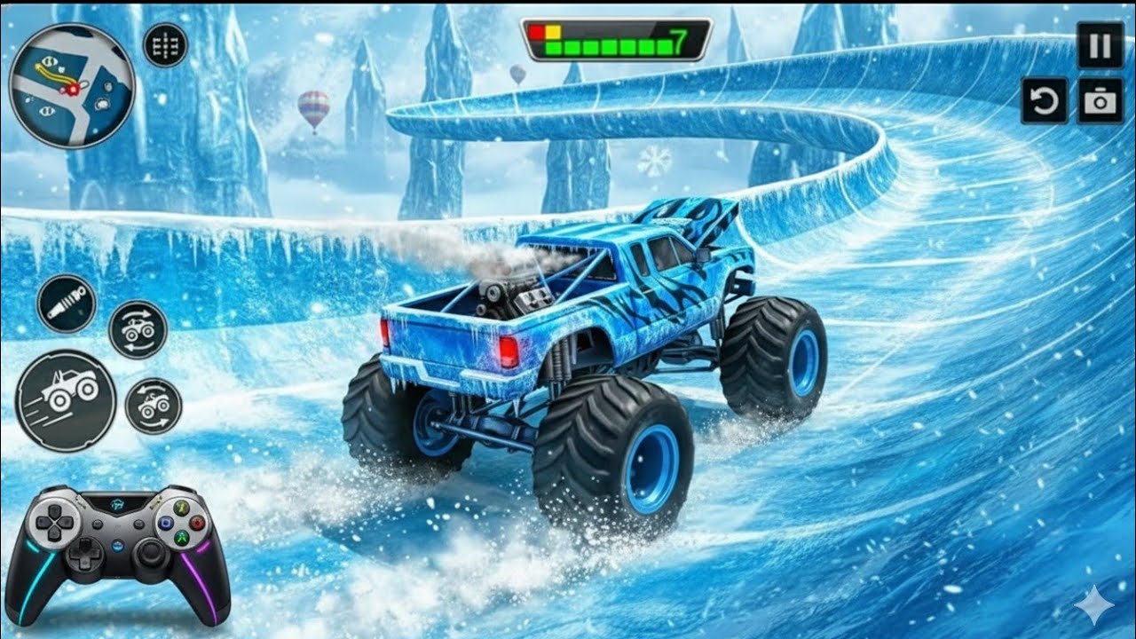 Monster Truck Ice Ramp Stunts 🥶🔥 | Extreme Snow Track Gameplay | Android Game