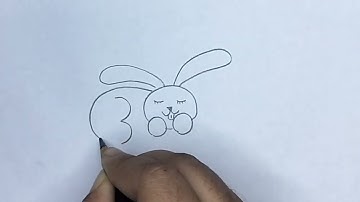 How To Draw Rabbit Drawing From 300 Number Drawing | Step By Step Rabbit Drawing