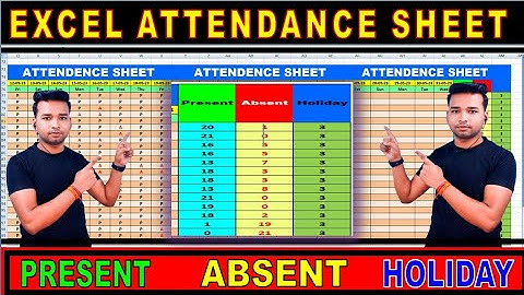 How To Create Attendance Sheet || #Present #Absent #Holiday || #moreinformation #excel