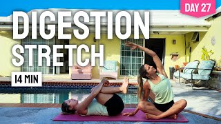 DAY 27 • 14 MIN YOGA FOR DIGESTION || Gentle Stretches for When You Overeat screenshot 4