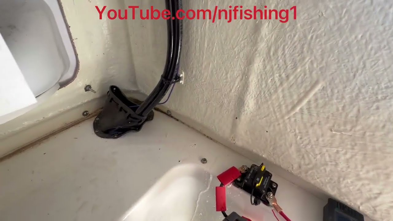Gasoline or water leaking out of my Sea Pro boat Center Console as I was drilling into the wall