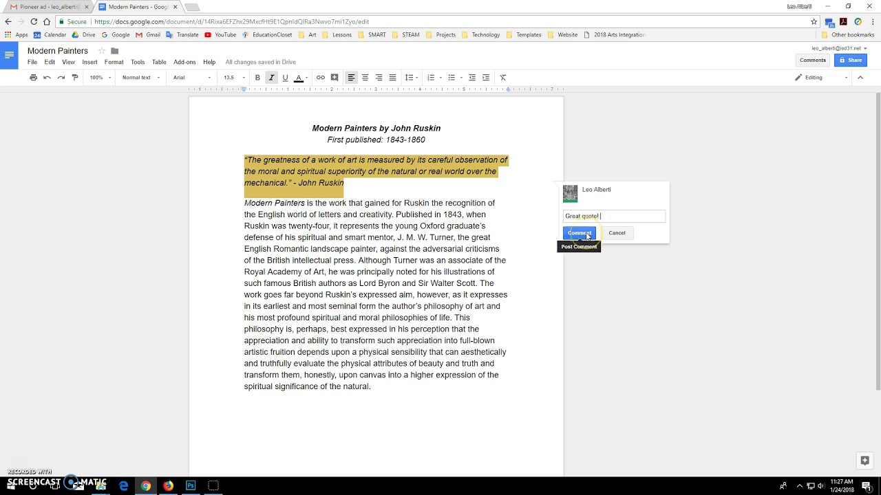 Comments in Google Docs - YouTube