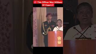 💞CUTE SMILEY OFFICER💞 MAJOR RISHABH SINGH SAMBYAL WITH OUR PRESIDENT MAM#adc#major#army#ytshorts