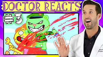 ER Doctor REACTS to Happy Tree Friends Medical Scenes #3