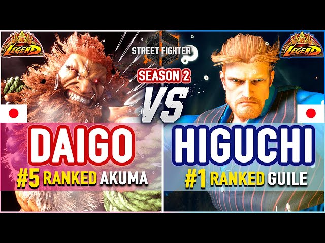 SF6 🔥 Daigo (#5 Ranked Akuma) vs Higuchi (#1 Ranked Guile) 🔥 SF6 High Level Gameplay class=