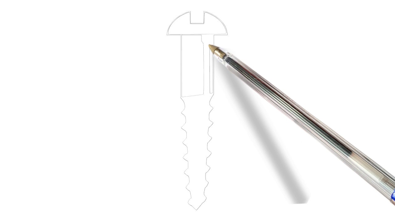 how to draw wood screw step by step simple drawing YouTube