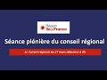 En direct  sance plnire du conseil rgional dledefrance du 27 mars