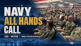 CNO, MCPON conduct all-hands call onboard Naval Station Norfolk