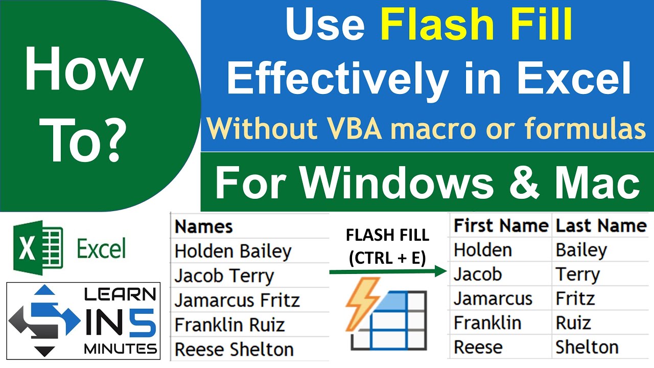 How to Use Flash Fill Effectively In Microsoft Excel - YouTube