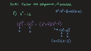 Special Factoring Techniques