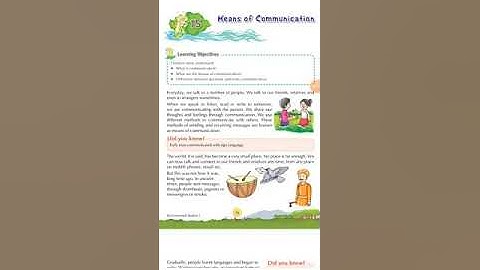 Class 3 EVS ch15 Means of Communication