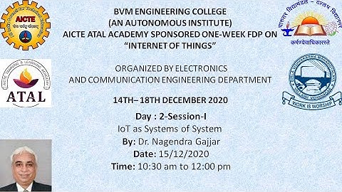 Day-2: Session -1 || IoT as Systems of System || AICTE ATAL FDP