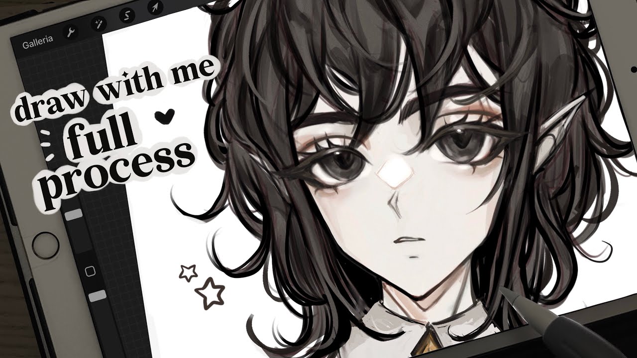 draw with me ♡ real time process [chill ambience] - YouTube