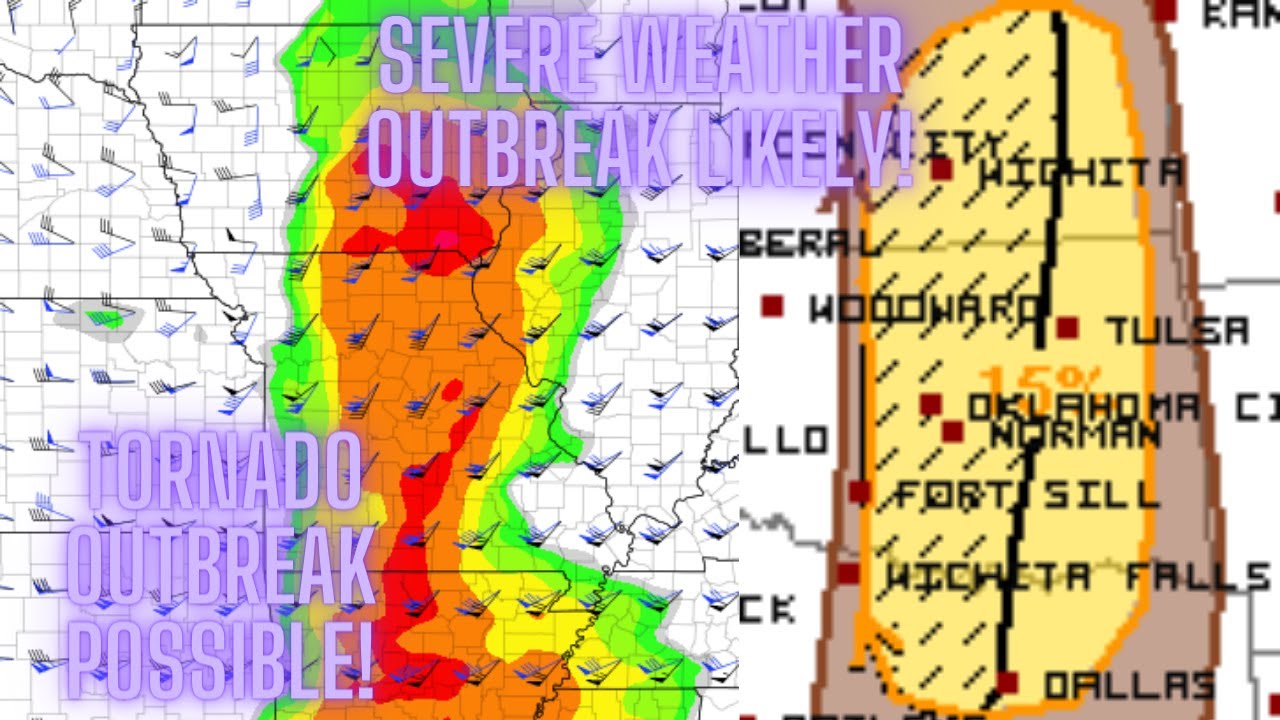 Severe Weather Outbreak Likely! Tornado Outbreak Possible! - YouTube