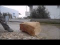 Раскалываем большой камень кувалдой. Грубая обработка./Split up a large stone with a sledgehammer.