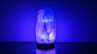 Blue Glowing Salt Lamp Night Light - No Sound
