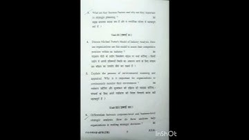 M.COM 4TH SEM QUESTION PAPER MAY 2024 STRATEGIC MANAGEMENT BPSMV UNIVERSITY