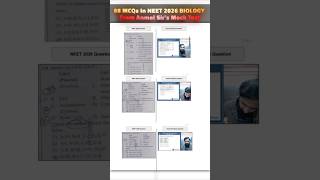88 MCQs in NEET 2026 Biology From Anmol Sir’s Mock Test #neet2026
