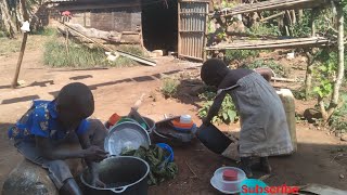 African village kids Morning Routine on Weekends #villagevlogs