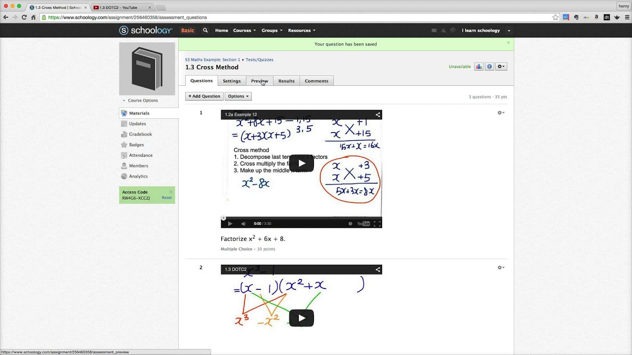 Using Schoology - Add Short Answer - YouTube