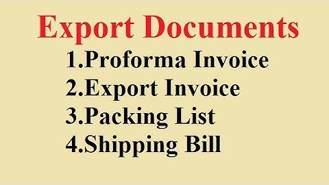export documentation and procedure