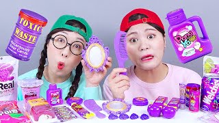 Purple Dessert Edible Chocolate Comb Candy Mukbang DONA