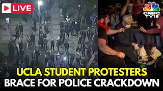 LIVE: Aerial View of UCLA as Students Continue Pro-Palestinian Protests | UCLA, Los Angeles | IN18L