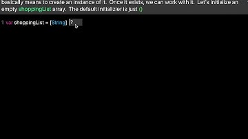 Learn Swift: Initialize an empty array (Chapter 5 Lesson 2)