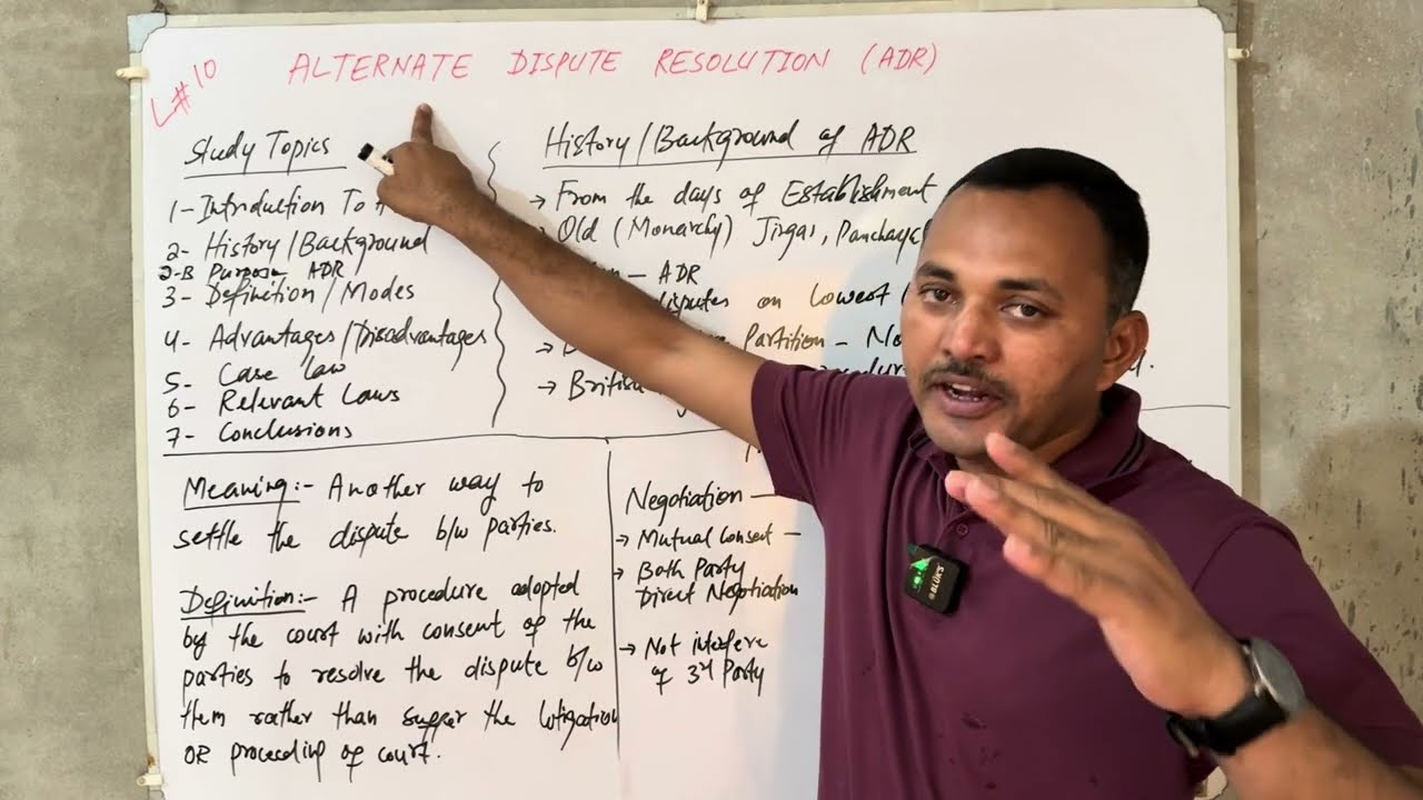 Legal System of Pakistan | Lecture-10 | LLB Part-1 Semester-II | ADR