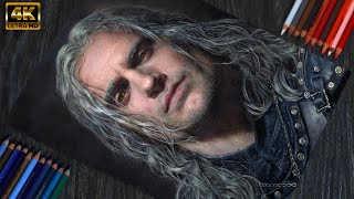 Colored Pencil Drawing The Witcher(Henry Cavill)-Geralt of Rivia