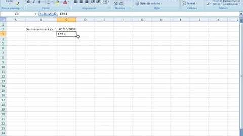 Insérer une date fixe et une heure fixe dans un classeur Excel