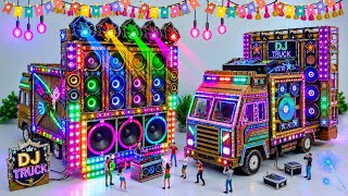 Mini DJ Truck Setup | How to Make a Cardboard Mini DJ Truck Ganpati Bappa DJ Light DJ Truck