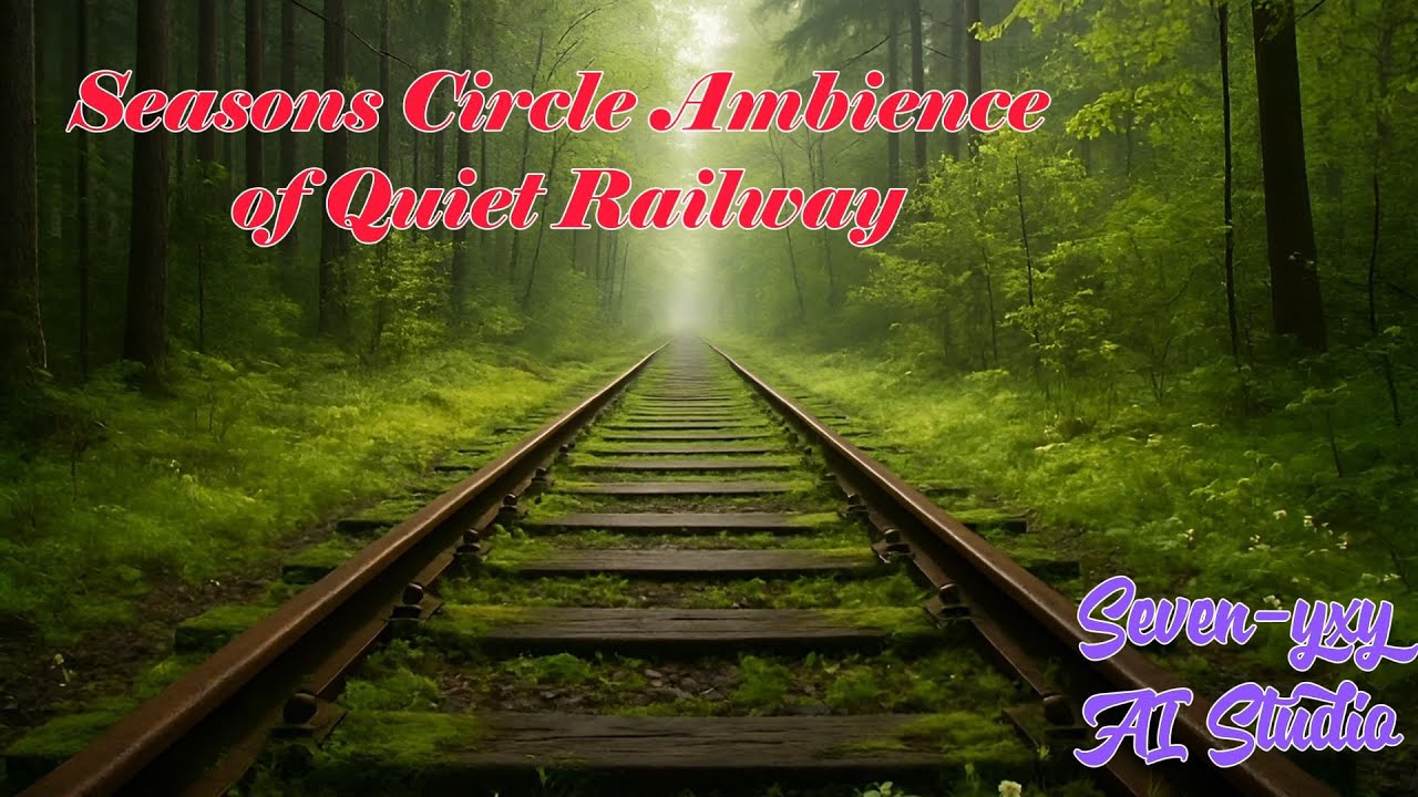 Seasons Circle of Quiet Railway ✨️ Ambience for Sleep Study & Meditation Background 