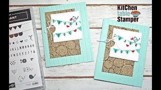 Stamparatus two step stamping with Pick A Pennant Thank You Card Tutorial