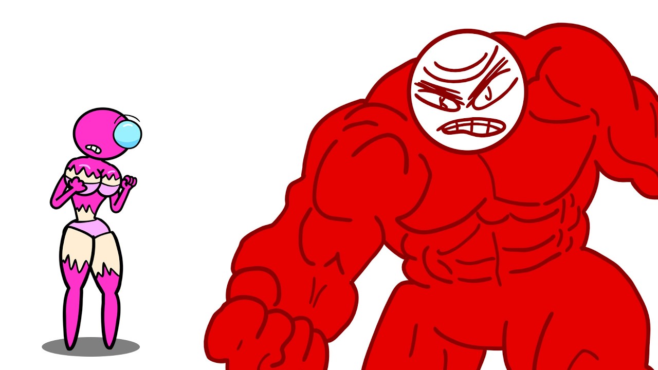 KJ (stickman) vs Among us Pink and Red impostor