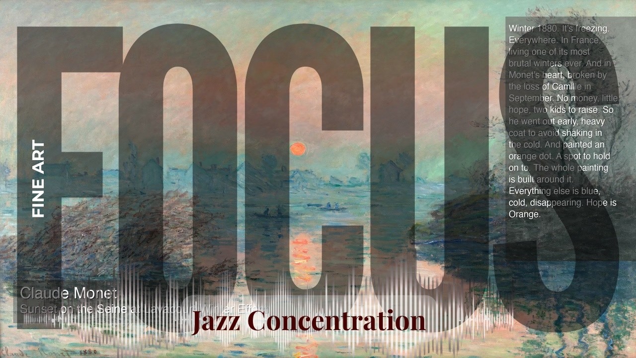 Focus - Jazzy Concentration with Fine Art | Sunset on the Seine at Lavacourt Winter E… & others