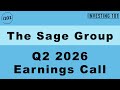 The Sage Group Q2 2026 Earnings Call | Business Cloud ARR Grows 12% Driven By Small Business Demand