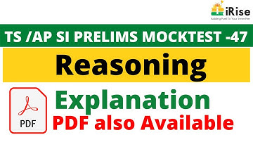 TS /AP Prelims Maha Mock Test -47 Reasoning  Explanation (PDF also Available)