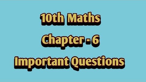 10th Maths Ch-6 Important Questions / Samacheer One plus One channel
